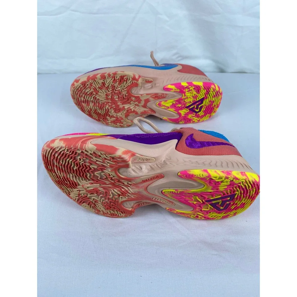 Nike Zoom Freak 4 Vivid Purple Pink Yellow GS DQ0553-500 5.5Y Kids Shoes